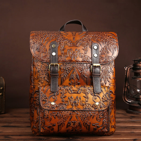 VINTAVIDA Hand-made Retro leather Travel Vintage Backpack